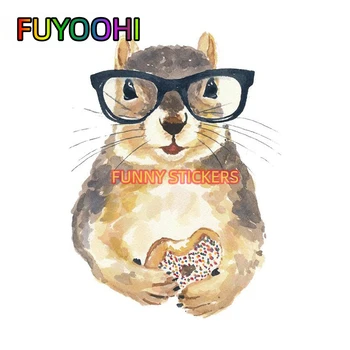 FUYOOHI Esquilo usando Óculos Capa de Vinil Adesivo de Carro Impermeável Caminhão Carro pára-brisa Traseiro de Decalque