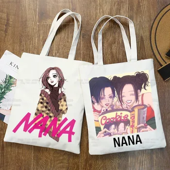 As Pedras pretas NANA Osaki Anime Kawaii Saco de Harajuku Mulheres Saco de Shopping da Lona Shopper Bag Girl Bolsa Bolsa de Ombro Senhora de Saco de