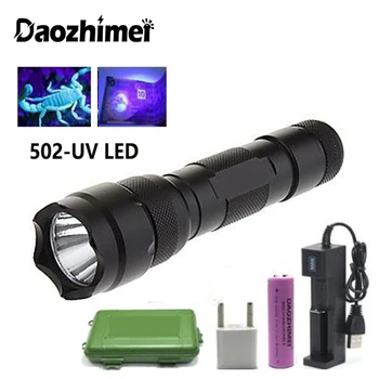 395nm Lâmpada UV LED Recarregável Lanterna Ultravioleta Portátil Mini UV do DIODO emissor de luz Tocha Blacklight Escorpião Luz UV Detector de Urina de animais de Estimação