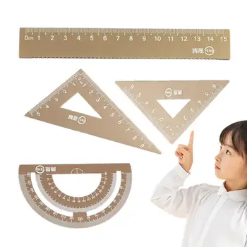 A geometria da Régua Kit de 4pcs Crianças de Desenho, Réguas de Matemática auxiliares de Aprendizagem de Geometria, Matemática Ferramenta Régua de Medição de Ferramenta de Desenho, Régua Para Estudante