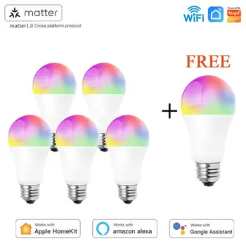 Importa o wi-Fi Smart LED Lâmpada de Luz de E27 9W TUYA/Vida Inteligente RGBCW Dimmable Smart Lamp Apoio Alexa Inicial do Google Homekit Controle