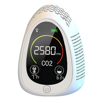 TUYA Co2 Detector de Qualidade do Ar Monitor Higrômetro 4 Em 1 com wi-Fi+Co2+Umidade+Temperatura do Medidor Multifuncional Durável