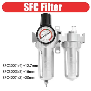 SFC400 1/2 SFC300 SFC200 1/4 do Compressor de Ar do Regulador com Filtro Separador de Água de Óleo de Interceptação de Válvula Pneumática de Peças