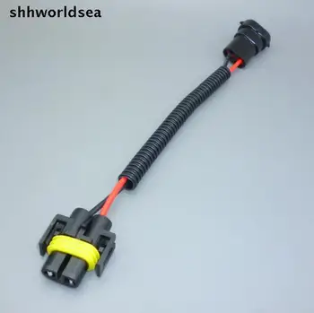 Shhworldsea 10pcs H8 H10 H11 Faróis de Conversão de Antena Conector de Chicote de Fiação Plug carro Automático masculino feminino 15 cm de fio PLUG